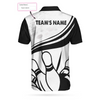 Personalized Bowling In Black Custom Polo Shirt, Black And White Custom Bowling Shirt For Bowling Players - Hyperfavor