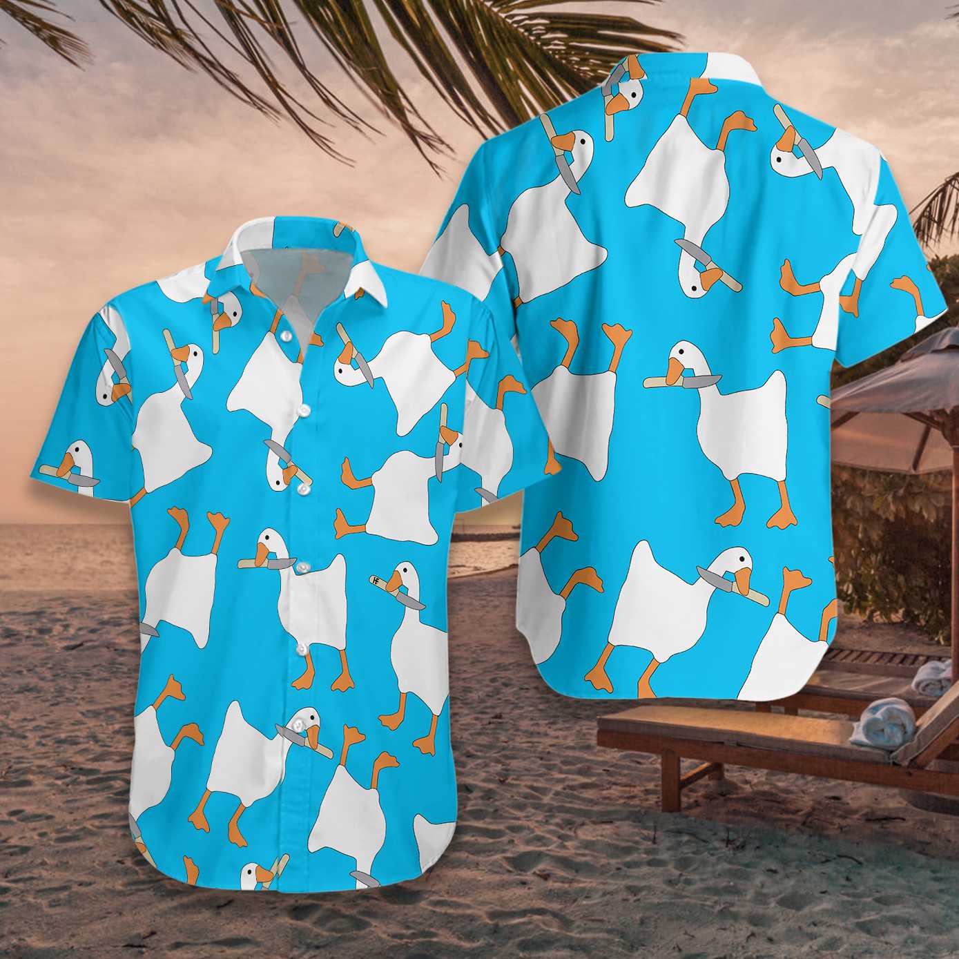A Dangerous Duck With Knife Hawaiian Shirt