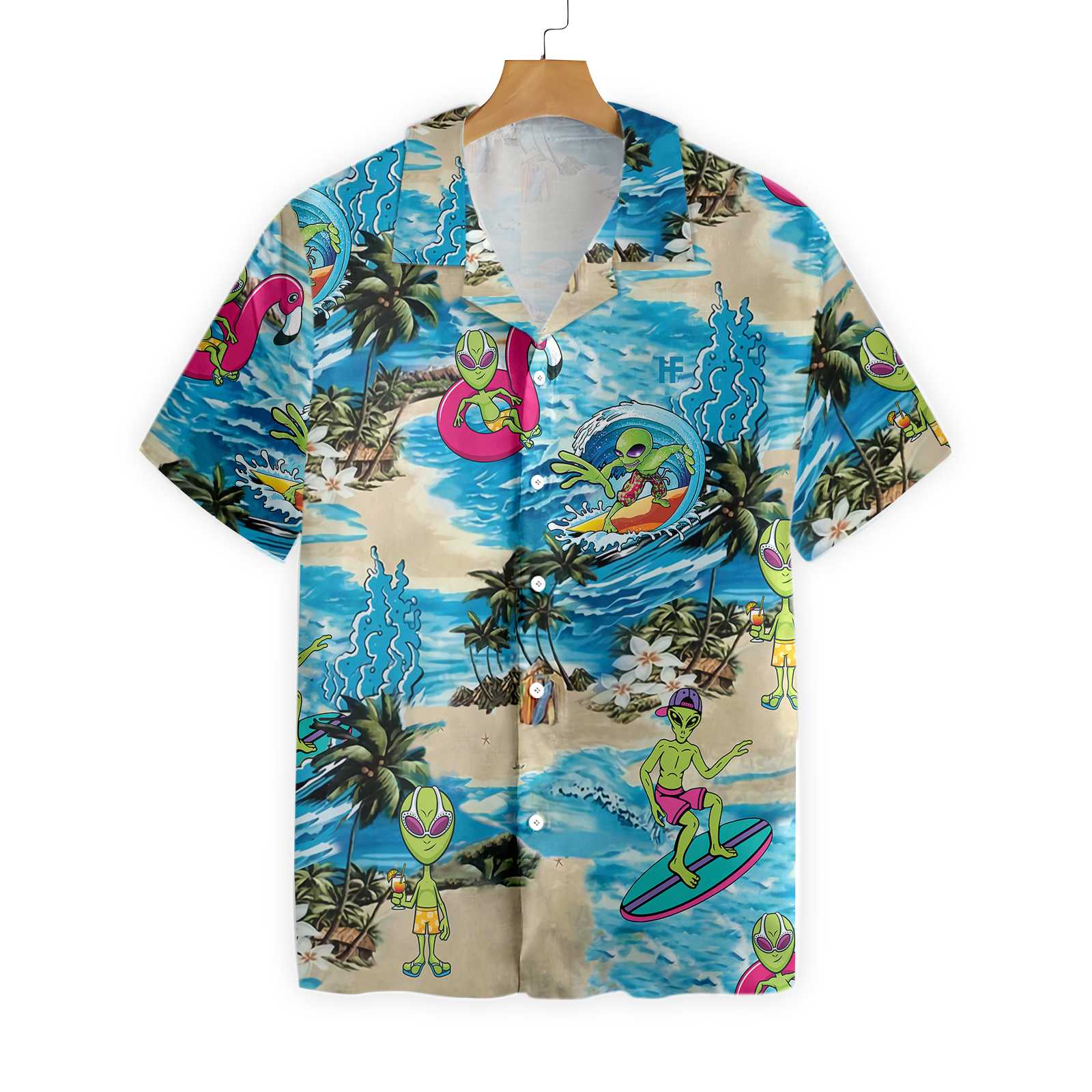 Alien On The Beach Hawaiian Shirt