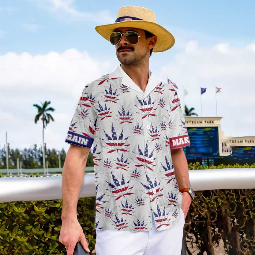 America Marijuana Leaf Shirt For Men Hawaiian Shirt