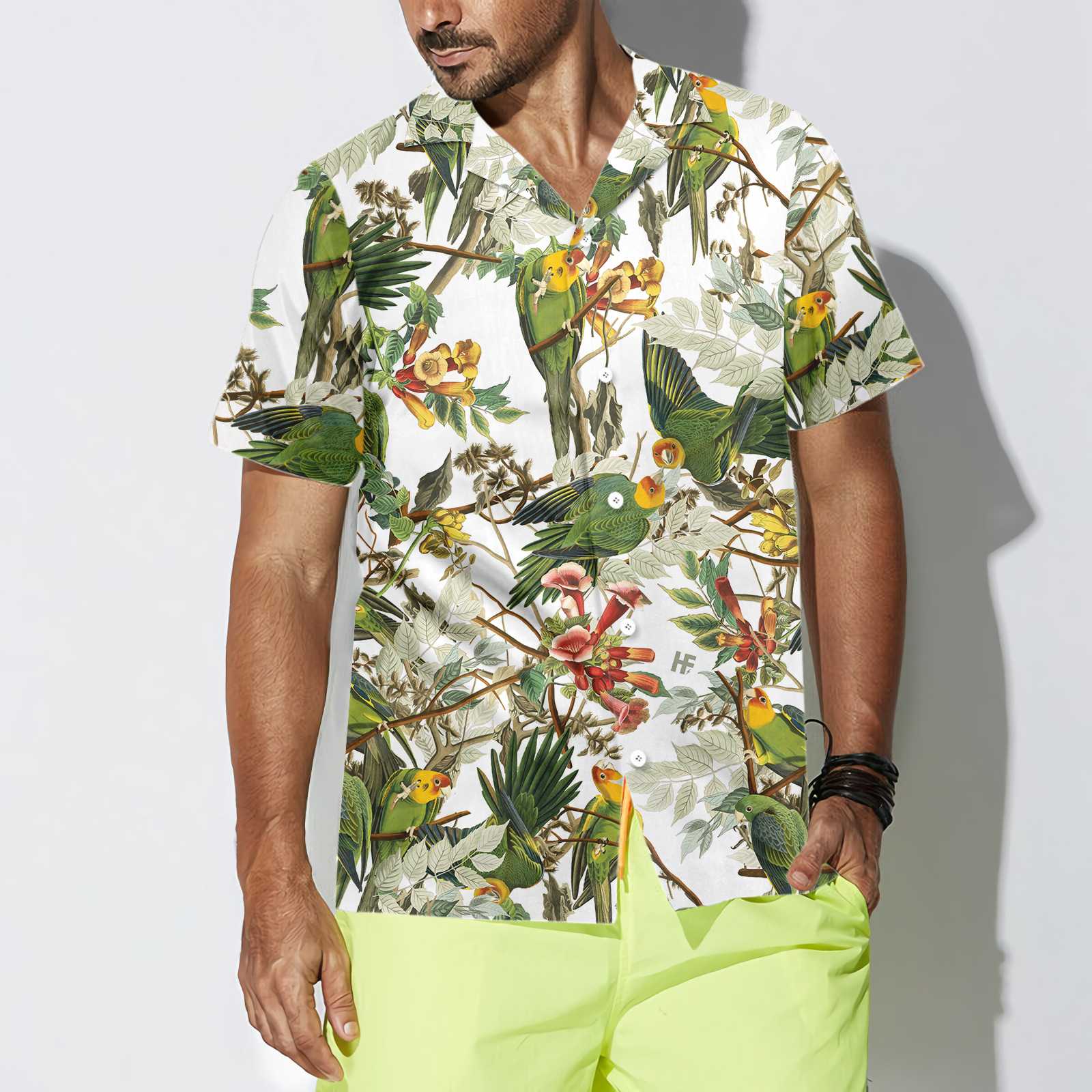 Audubon Carolina Parrot Shirt For Men Hawaiian Shirt