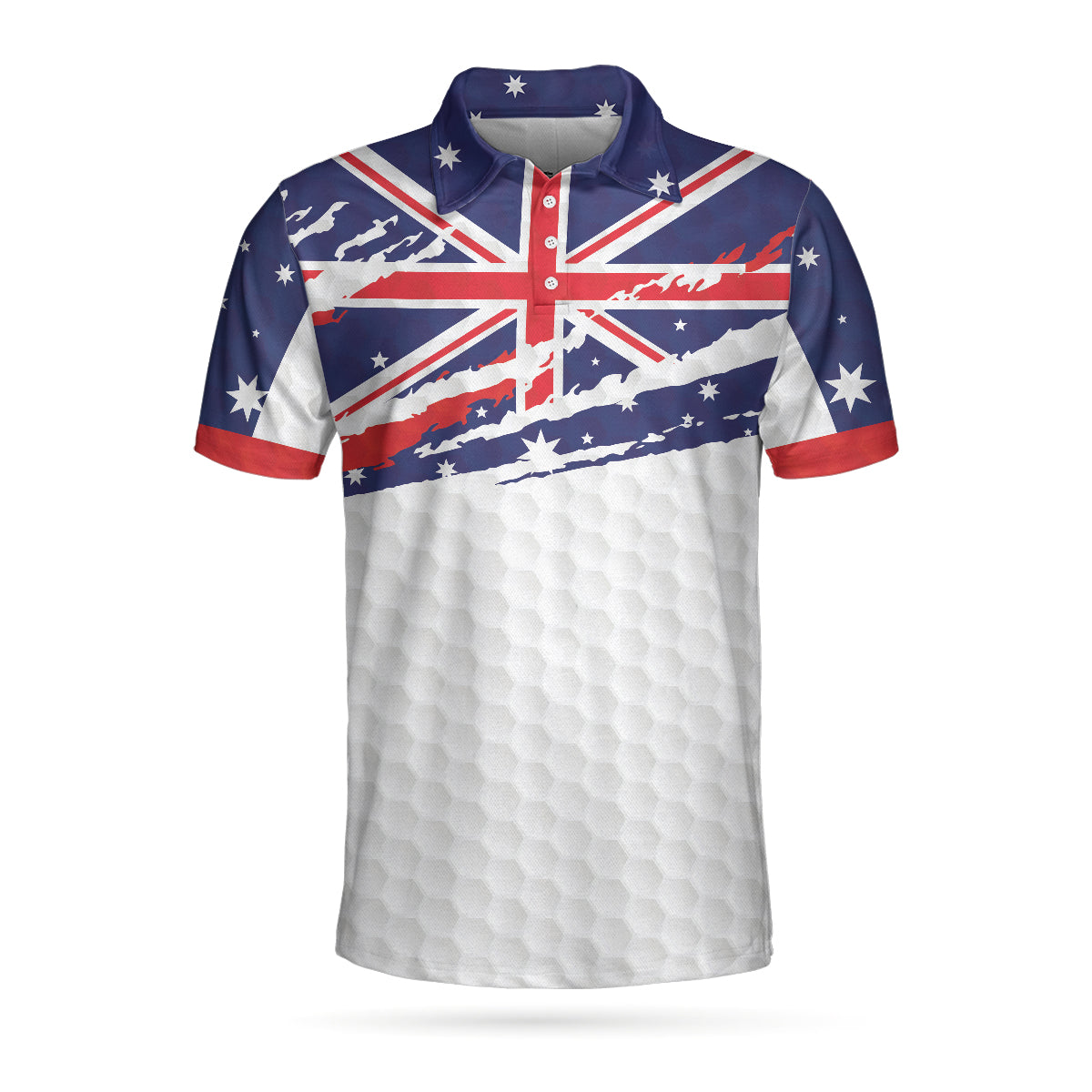 Australian Flag Golf Texture Polo Shirt, Ripped Polo Shirt, Best Golf Shirt For Men