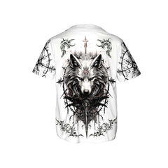 Black White Yinyang Wolf Custom Baseball Jersey - HYPERFAVOR
