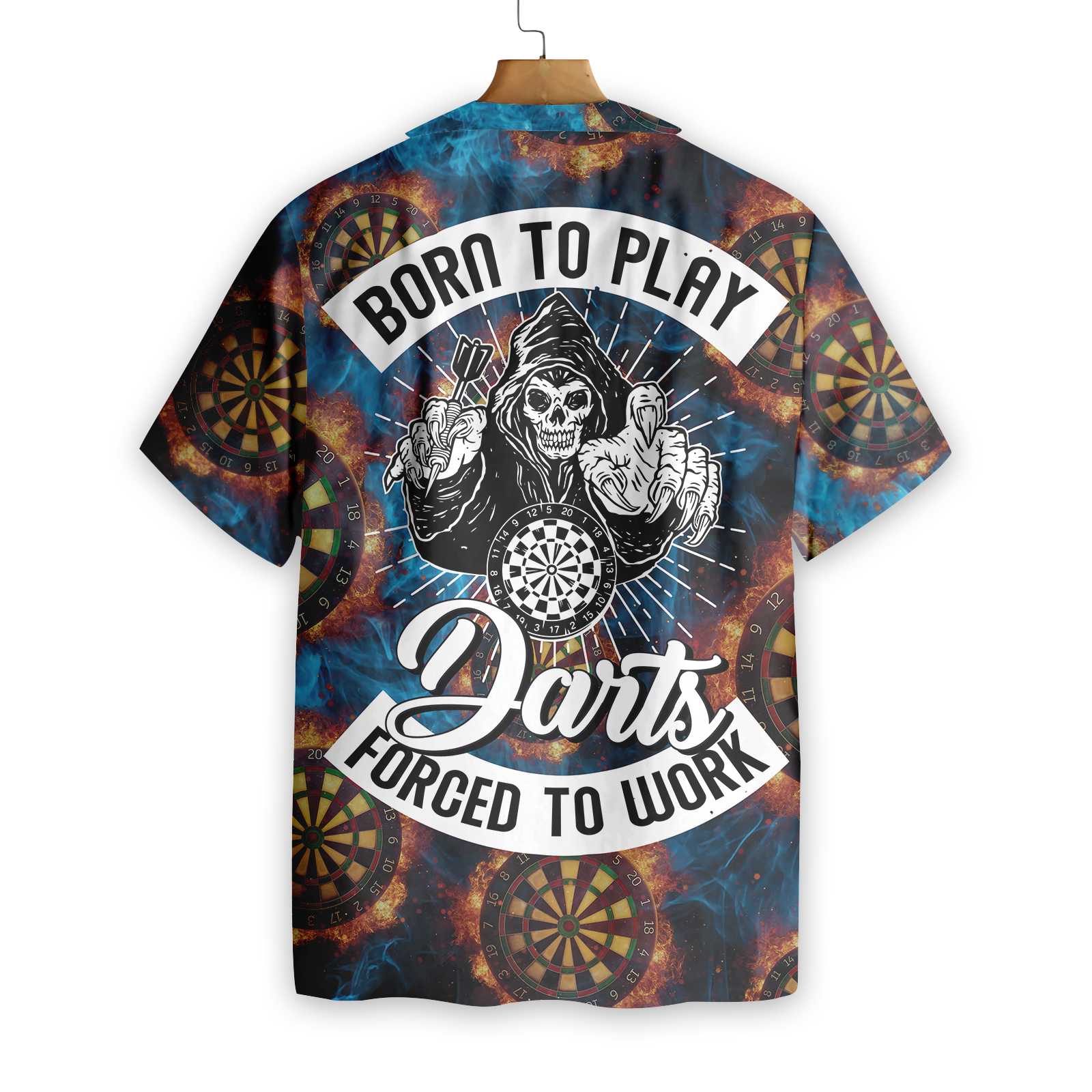 Born To Play Dart Forced To Work Hawaiian Shirt