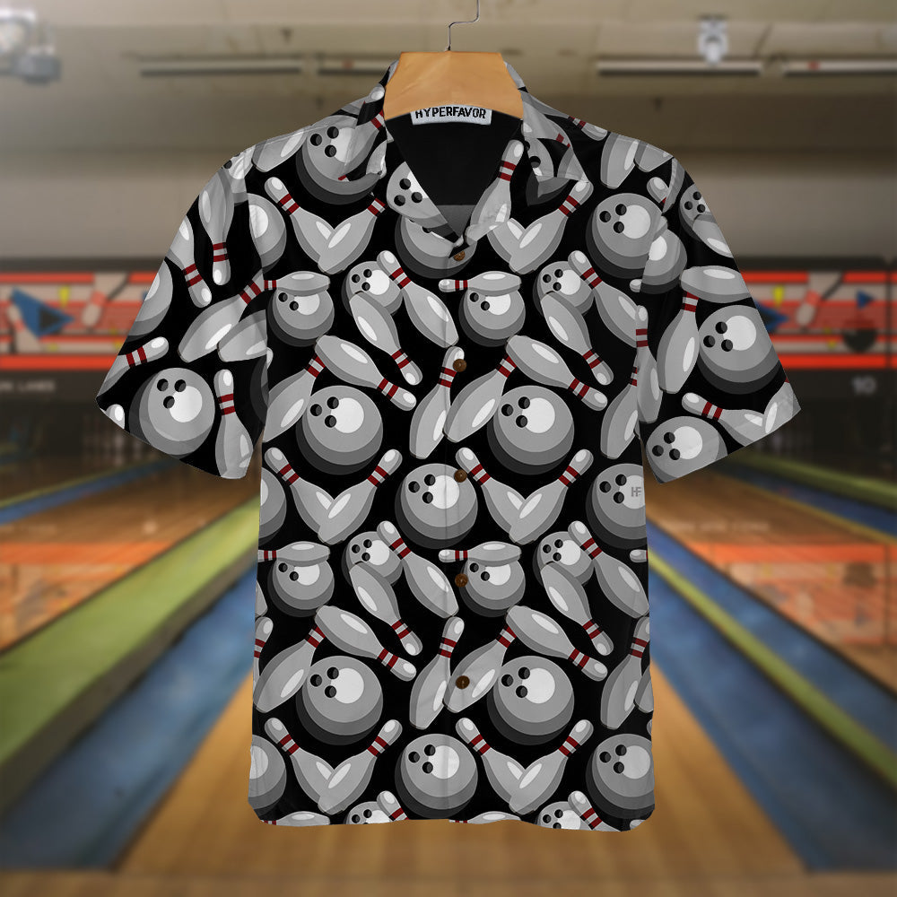 Bowling Pins & Balls Hawaiian Shirt, Seamless Bowling Patterns Shirt, Best Gift For Bowling Lovers