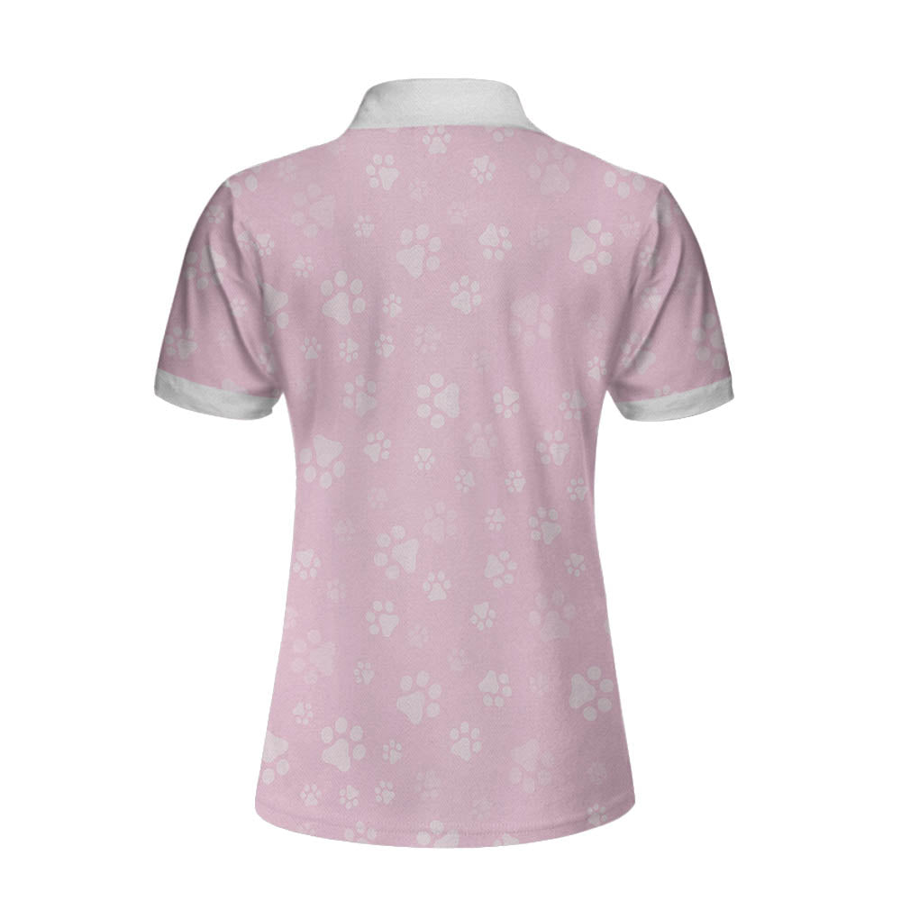 Cat Kisses Fix Everything Custom Short Sleeve Women Polo Shirt, Personalized Cat Polo Shirt For Women, Pink Cat Mom Shirt
