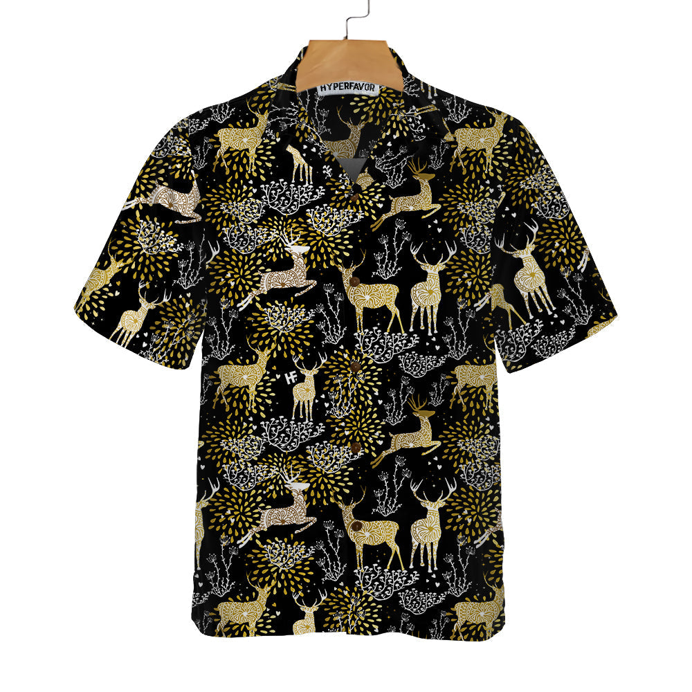 Christmas Golden Reindeers Hawaiian Shirt, Best Gift For Christmas