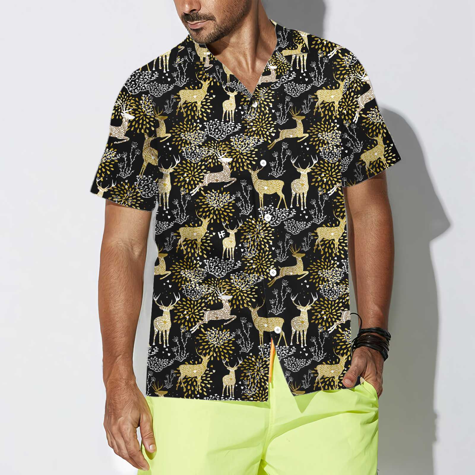 Christmas Golden Reindeers Hawaiian Shirt, Best Gift For Christmas