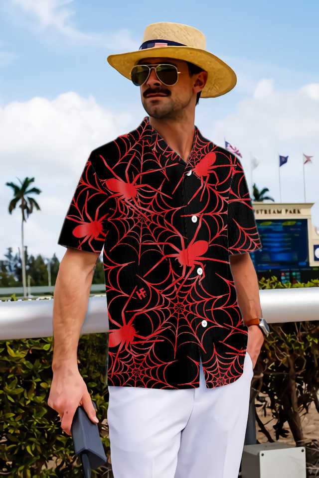Creepy Spider Halloween Hawaiian Shirt