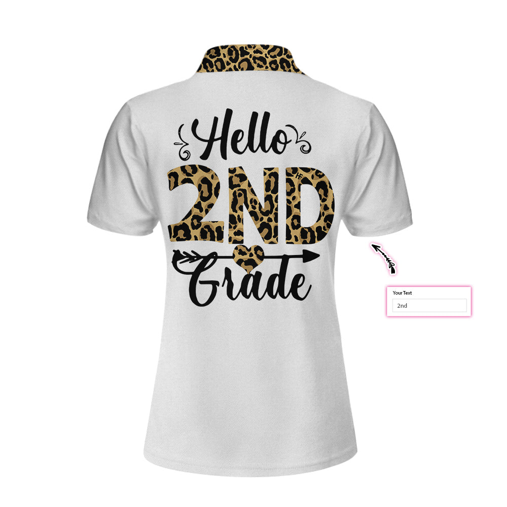 Customized Squad Team Leopard Custom Short Sleeve Women Pholo Shirt