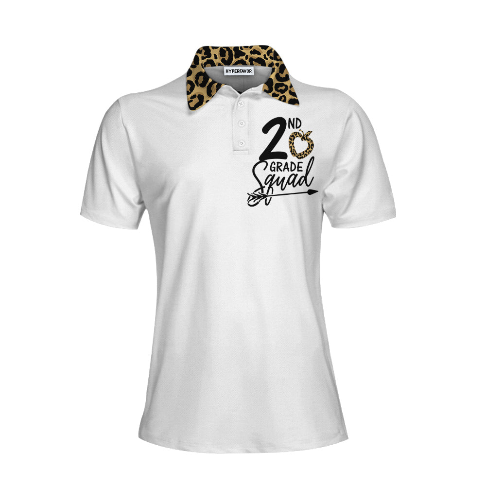 Customized Squad Team Leopard Custom Short Sleeve Women Pholo Shirt