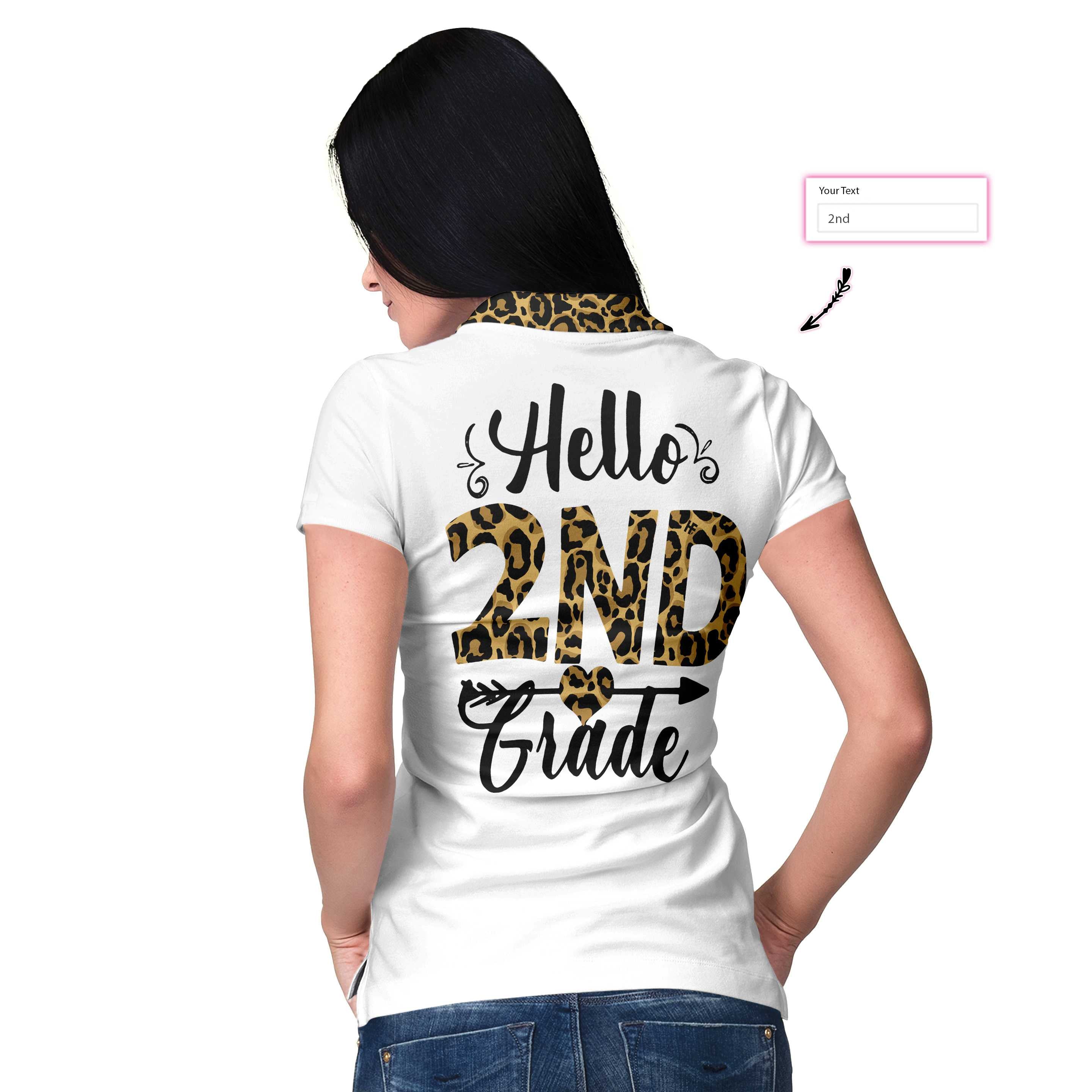 Customized Squad Team Leopard Custom Short Sleeve Women Pholo Shirt