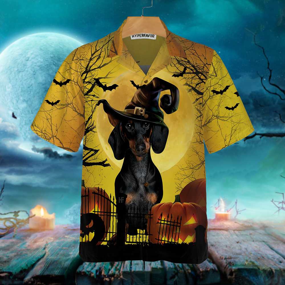 Dachshund Is Never Too Old For Halloween Hawaiian Shirt, Spooky Halloween Shirt For Men And Women