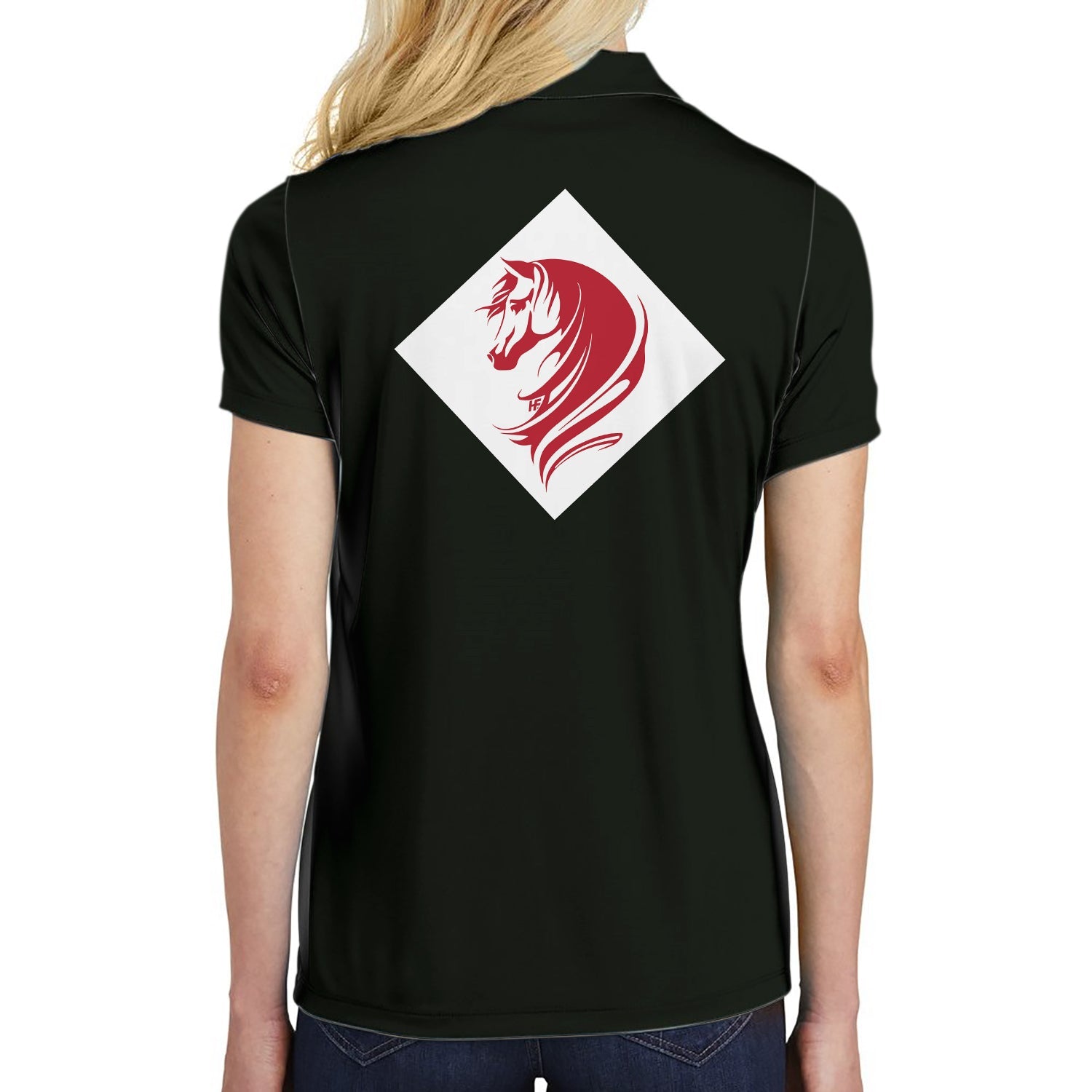Equestrian Color Block Horse Riding Custom Short Sleeve Women Polo Shirt