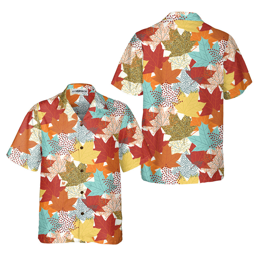 Fall Maple Leaves Hawaiian Shirt, Autumn Vibe Thanksgiving Shirt, Unique Gift For Thanksgiving Day