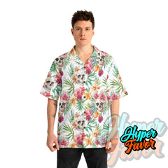 Tropical Flower Skull Pattern For Men, For Woman Hawaiian Shirt - HYPERFAVOR