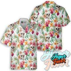 Tropical Flower Skull Pattern For Men, For Woman Hawaiian Shirt - HYPERFAVOR