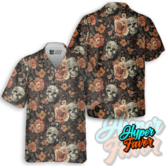 Vintage Flower Skull Pattern For Men, For Woman Hawaiian Shirt - HYPERFAVOR