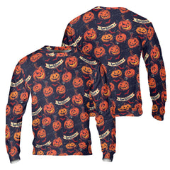 Fun Pumpkins Halloween,Trick Pumpkin Pattern For Men, For Woman Sweatshirt - HYPERFAVOR