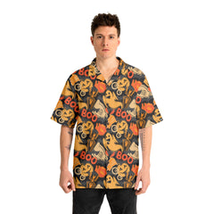 Ghost Pumpkins Halloween Abstract Seamless Pattern Hawaiian Shirt - HYPERFAVOR