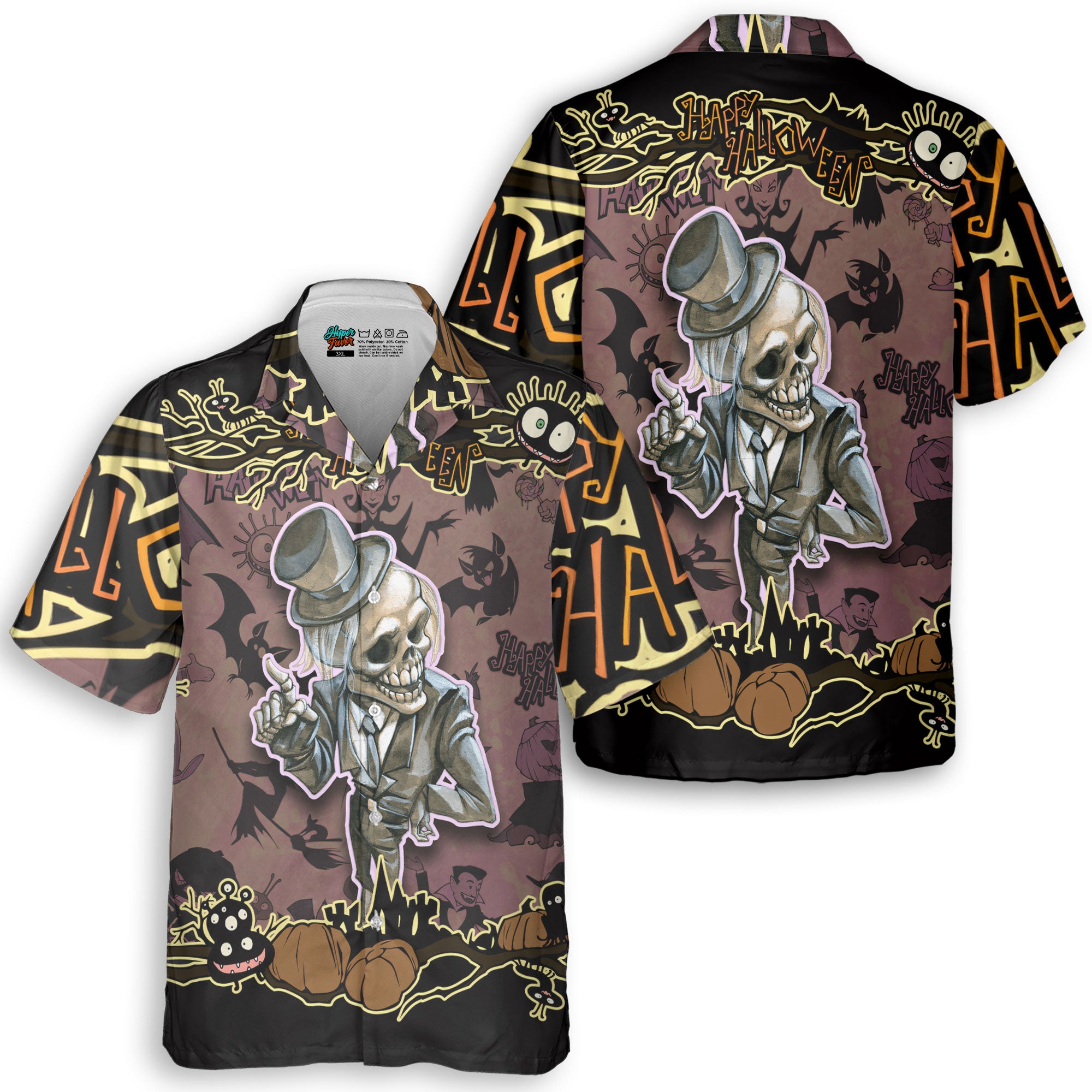 Cartoon Halloween Illustration Frame Of Diverse Evil Baseball Jersey