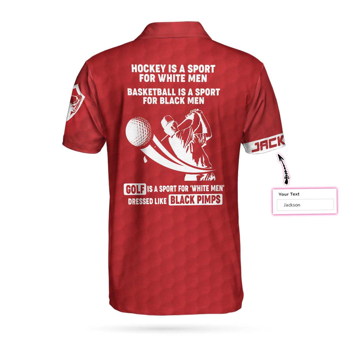 Black Pimps Sunday Red American Flag Golf Custom Polo Shirt, Personalized Shirt For Golfers