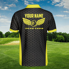 HYPERFAVOR Honeycomb Paterrn 8 Ball Pool Custom Billiard Polo Shirt