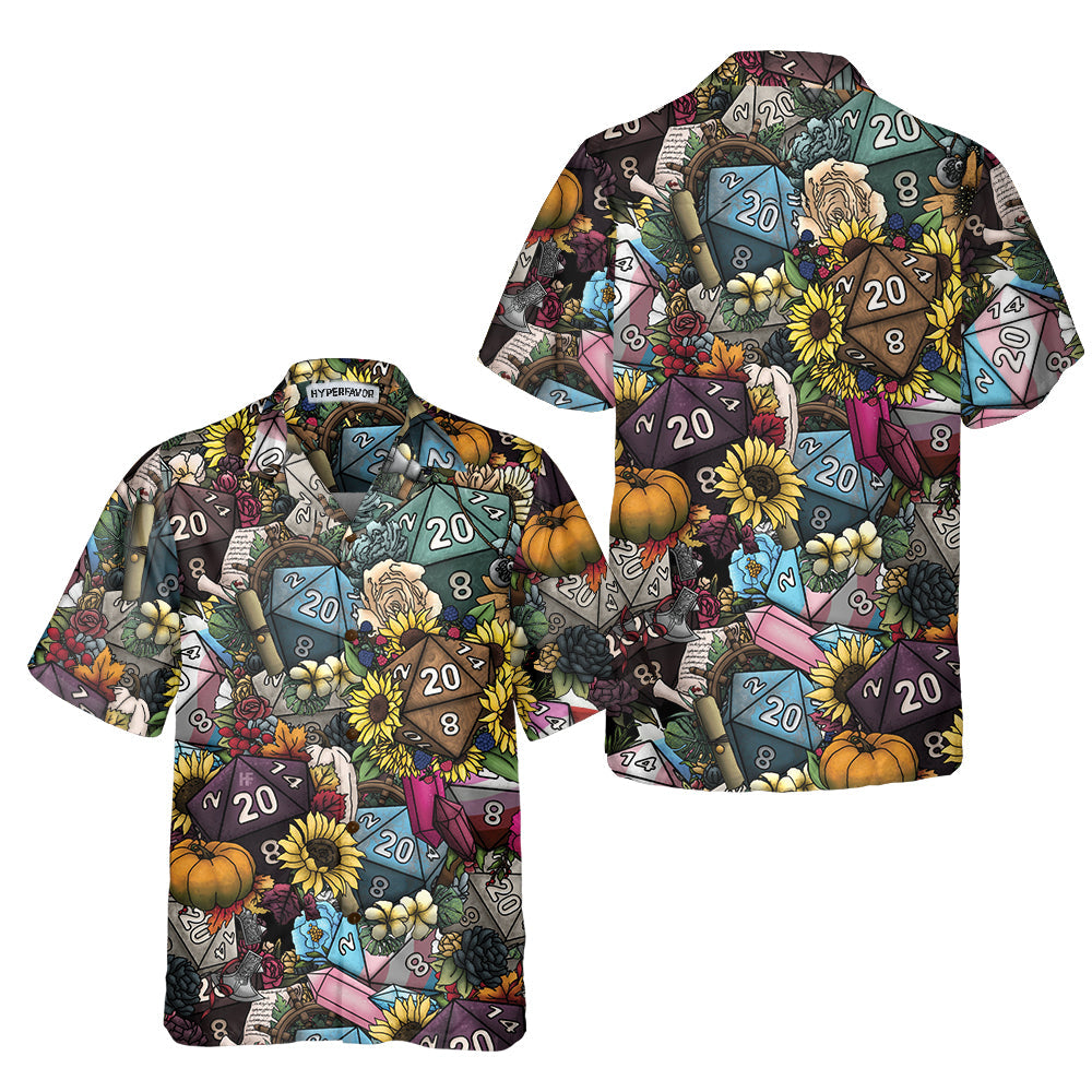 Hippie Dice & Love Flowers Hawaiian Shirt, Unique Hippie Shirt, Best Hippie Gift Ideas