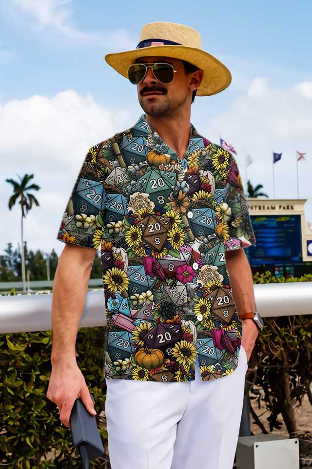 Hippie Dice & Love Flowers Hawaiian Shirt, Unique Hippie Shirt, Best Hippie Gift Ideas