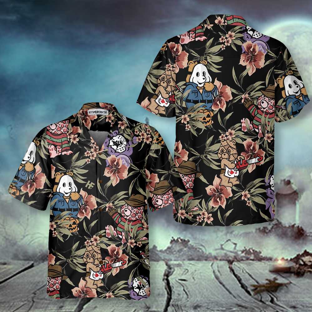 Horror Movie Characters Scare Dogs Halloween Hawaiian Shirt, Funny Halloween Shirt For Men & Women