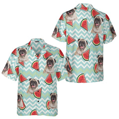 HYPERFAVOR Watermelon Pattern Custom Hawaiian Shirt With Pet Face