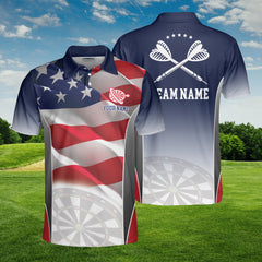 HYPERFAVOR American Flag Patriotic Dart Custom Polo Shirt