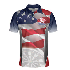 HYPERFAVOR American Flag Patriotic Dart Custom Polo Shirt