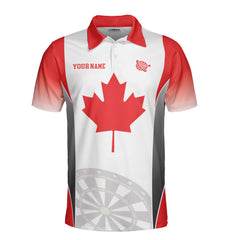HYPERFAVOR Canadian Flag Patriotic Dart Custom Polo Shirt