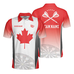 HYPERFAVOR Canadian Flag Patriotic Dart Custom Polo Shirt