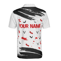 HYPERFAVOR Personalized Funny Skeleton Playing Golf Premium Polo Shirt