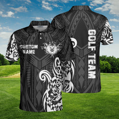HYPERFAVOR Personalized Tribal Skull Golf Polo Shirt