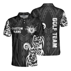 HYPERFAVOR Personalized Tribal Skull Golf Polo Shirt