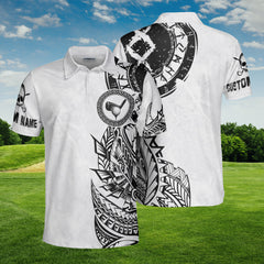 HYPERFAVOR Personalized Tribal Tattoo White Version Golf Polo Shirt For Men