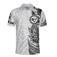 HYPERFAVOR Personalized Tribal Tattoo White Version Golf Polo Shirt For Men