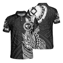 HYPERFAVOR Personalized Tribal Tattoo Black Version Golf Polo Shirt For Men