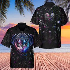 HYPERFAVOR Dragon & The Love Flower Hawaiian Shirt