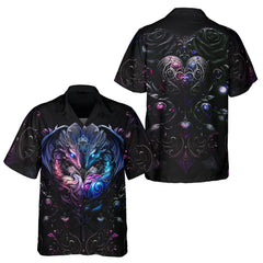 HYPERFAVOR Dragon & The Love Flower Hawaiian Shirt