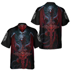 HYPERFAVOR Fire Gothic Dragon Hawaiian Shirt