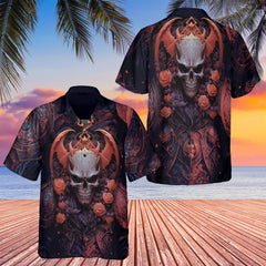 HYPERFAVOR Gothic Demon Skull Hawaiian Shirt
