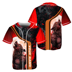 HYPERFAVOR Custom Hell Wolf Halloween Premium Baseball Jersey