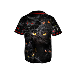 HYPERFAVOR Halloween Scary Black Cat Premium Baseball Jersey