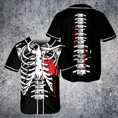 HYPERFAVOR Halloween Skeleton With Heart Costume Baseball Jersey