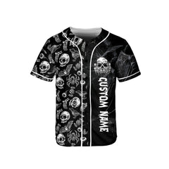 HYPERFAVOR Horror Skull Pattern Personalized Baseball Jersey