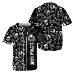 HYPERFAVOR Horror Skull Pattern Personalized Baseball Jersey